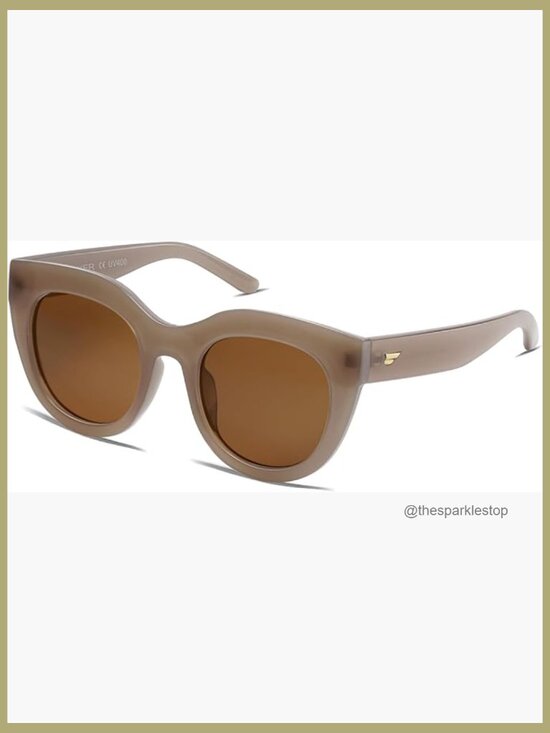 Polarized Cat Eye Sunglasses Retro Oversized Plastic Frame main image 6